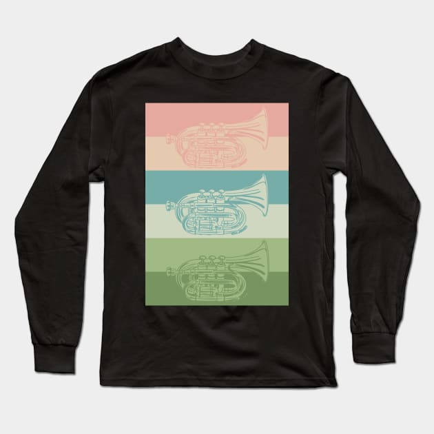 Pocket Trumpet Neapolitan Long Sleeve T-Shirt by NattyDesigns